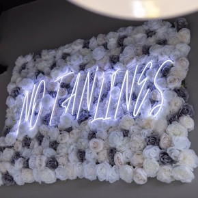 Permanent Bespoke Flowerwall Installation with Neon Light