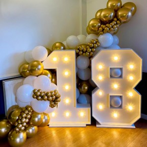 18 birthday led numbers balloons