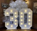 30 birthday led numbers balloons