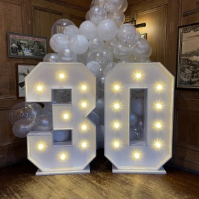 30 birthday led numbers balloons