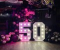 50 birthday led numbers balloons