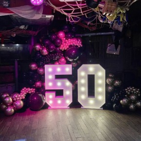 50 birthday led numbers balloons