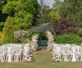 Wedding ceremony flowers at Bromley Court Hotel, Kent